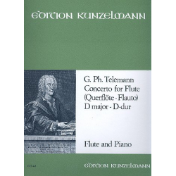 Konzert D-Dur für Flöte und Streicher, TWV 51:D2 (Klavierauszug) -Georg Philipp Telemann