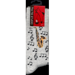 Socks Saxophone and Notes grey Size 6-11 - Karl Jenkins