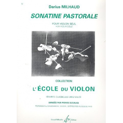 Sonatine pastorale : pour violon seul - Darius Milhaud