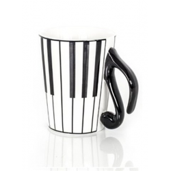 Kaffeetasse mit Untertasse Tastatur schwarz/weiß