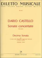 Decima sonata : für 2 Violinen (2 Blockflöten, Fagotte oder Celli) und bc - Dario Castello