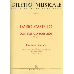 Decima sonata : für 2 Violinen (2 Blockflöten, Fagotte oder Celli) und bc - Dario Castello