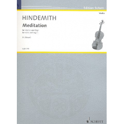Meditation : für Violine und Orgel - Paul Hindemith / Arr. Heribert Breuer