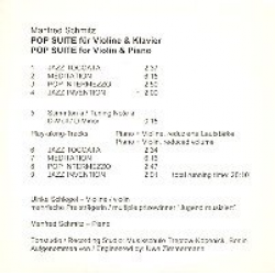 Pop Suite für Violine und Klavier : CD - Manfred Schmitz