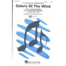 Colors of the Wind for mixed chorus and piano - Alan Menken / Arr. Mac Huff