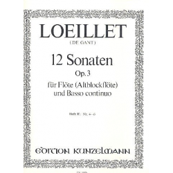12 Sonaten op.3 Band 2 (Nr.4-6) : - Jean Baptiste Loeillet de Gant