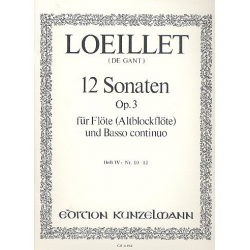 12 Sonaten op.3 Band 4 (Nr.10-12) : - Jean Baptiste Loeillet de Gant