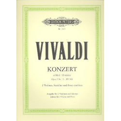 Konzert d-moll op. 3 Nr. 11 RV 565 für 2 Violinen, Streicher und Basso continuo aus "L'estro armonico". - Antonio Vivaldi