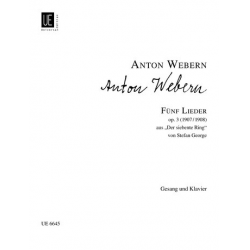 5 Lieder op.3 : für mittlere - Anton von Webern