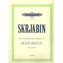 Klavierwerke Band 4 : Mazurken - Alexander Skrjabin / Scriabin