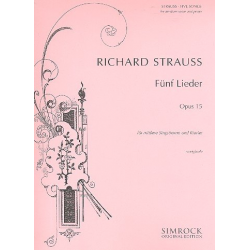 5 Lieder op.15 : für mittlere - Richard Strauss