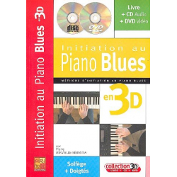 Initiation au piano Blues en 3D (+CD + DVD) - Pierre Minvielle-Sébastia