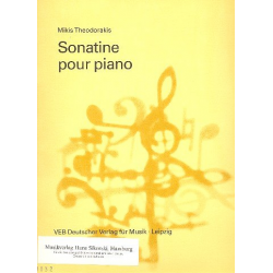 Sonatine : pour piano - Mikis Theodorakis