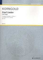 5 Lieder op.38 : für mittlere - Erich Wolfgang Korngold