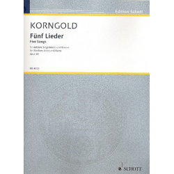 5 Lieder op.38 : für mittlere - Erich Wolfgang Korngold