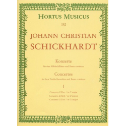 Konzerte Band 1 : für 4 Altblockflöten und bc - Johann Christian Schickhardt
