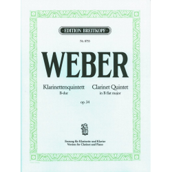 Quintett op.34 für Klarinette - Carl Maria von Weber / Arr. Ulrich Leisinger