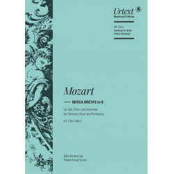 Missa brevis D-Dur KV194 : - Wolfgang Amadeus Mozart / Arr. Franz Beyer