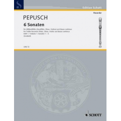 6 Sonaten Band 1 (Nr.1-3) : für Altblockflöte - Johann Christoph Pepusch