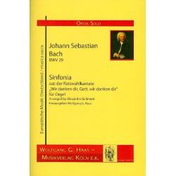 Sinfonia BWV29 : für Orgel - Johann Sebastian Bach