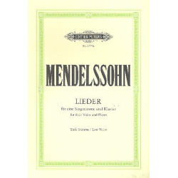 Lieder : für Gesang (tief) und Klavier (dt) - Felix Mendelssohn-Bartholdy