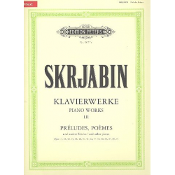 Ausgewählte Klavierwerke Band 3 : - Alexander Skrjabin / Scriabin