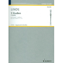 5 Studien : für Altblockflöte und Klavier - Hans Martin Linde