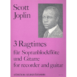 3 Ragtimes : für Sopranblockflöte - Scott Joplin