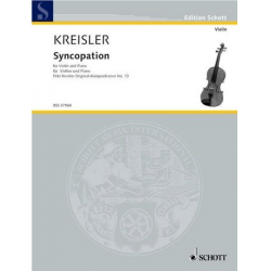 Syncopation . für Violine und Klavier - Fritz Kreisler