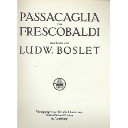 Passacaglia : für Orgel -Girolamo Frescobaldi