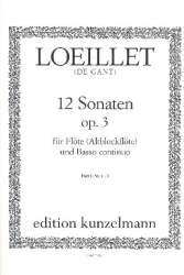12 Sonaten op.3 Band 1 (Nr.1-3) : - Jean Baptiste Loeillet de Gant