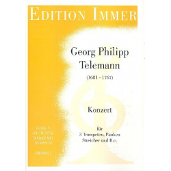 Konzert D-Dur : für 3 Trompeten, Pauken, -Georg Philipp Telemann