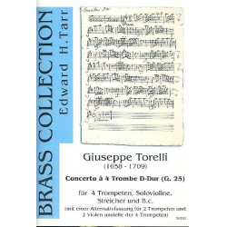 Concerto à 4 Trombe D-Dur G.25 : für 4 Trompeten, - Giuseppe Torelli