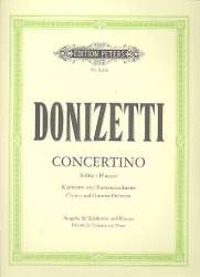 Concertino für Klarinette und Kammerorchester B-Dur (Ausgabe für Klarinette und Klavier) -Gaetano Donizetti
