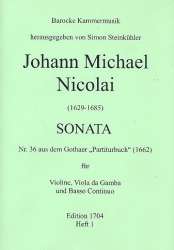Sonata Nr.36 : für Violine, Viola da gamba  und Bc  Partitur und Stimmen - Johann Michael Nicolai / Arr. Simon Steinkühler