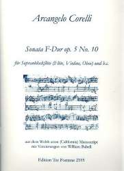 Sonate F-Dur op.5,10 : für Sopranblockflöte - Arcangelo Corelli