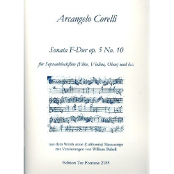 Sonate F-Dur op.5,10 : für Sopranblockflöte - Arcangelo Corelli