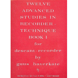12 advanced Studies in Recorder - Book I -Guus Haverkate