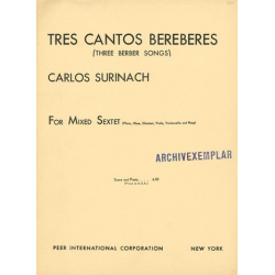 3 cantos bereberes : for flute, oboe, - Carlos Surinach