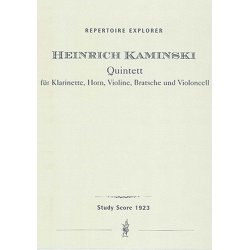 Quintet for clarinet, horn, violin, viola and cello (small size landscape form - Heinrich Kaminski