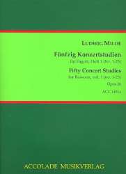50 Konzertstudien Op. 26 Band 1 - Ludwig Milde