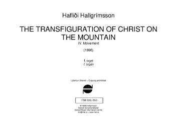 The Transfiguration of Christ on the Mountain - Organ - Haflidi Hallgrimsson