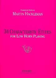 34 characteristic Etudes for low horn playing (bass clef) - Hackleman