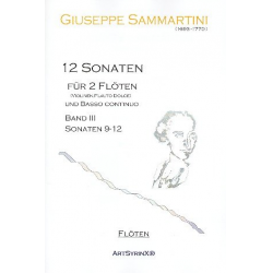 12 Sonaten Bd.3 (Nrs.9-12) : für 2 Flöten und Bc - Giuseppe Sammartini
