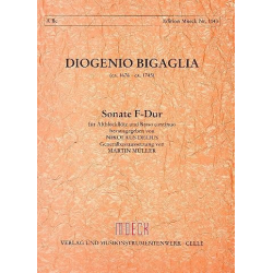 Sonate F-Dur : für Altblockflöte und Bc - Diogenio Bigaglia