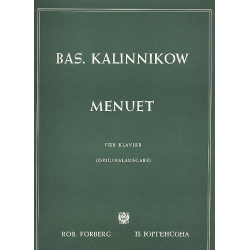 Menuett : für Klavier - Wassili Sergejewitsch Kalinnikow