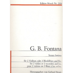 Sonata settima : für 2 Violinen - Giovanni Battista Fontana
