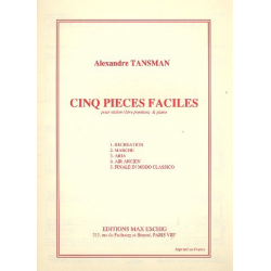 5 pièces faciles : pour violon - Alexandre Tansman