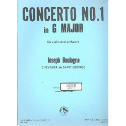 Concerto G major no.1 op.2 : - Joseph Chevaliers de Saint Georges Bologne