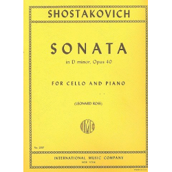 Sonata d minor op.40 : for cello and - Dmitri Shostakovitch / Schostakowitsch